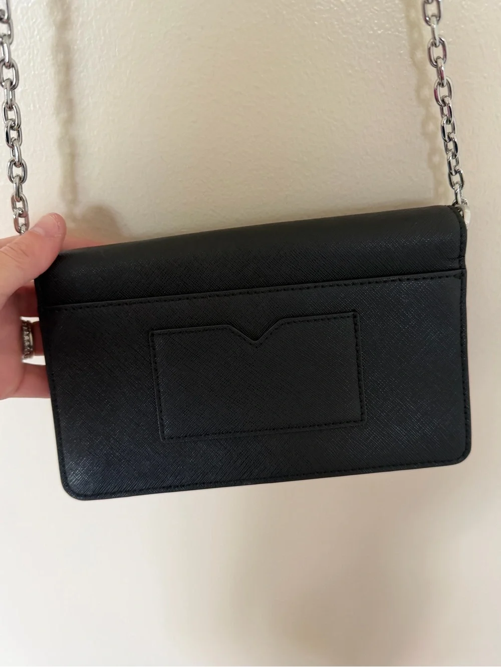 MICHAEL KORS Jet Set Travel Black Saffiano Leather Small Purse Crossbody Wallet